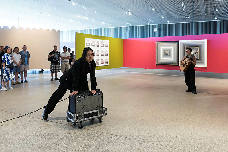 <p>Jules Reidy and Ivan Cheng perform Only Above as part of the Kaldor Public Art Project 38 Thomas Demand: The Object Lesson exhibition at the Art Gallery of New South Wales, artworks © the artists, photo © Art Gallery of New South Wales, Anna Kucera</p>