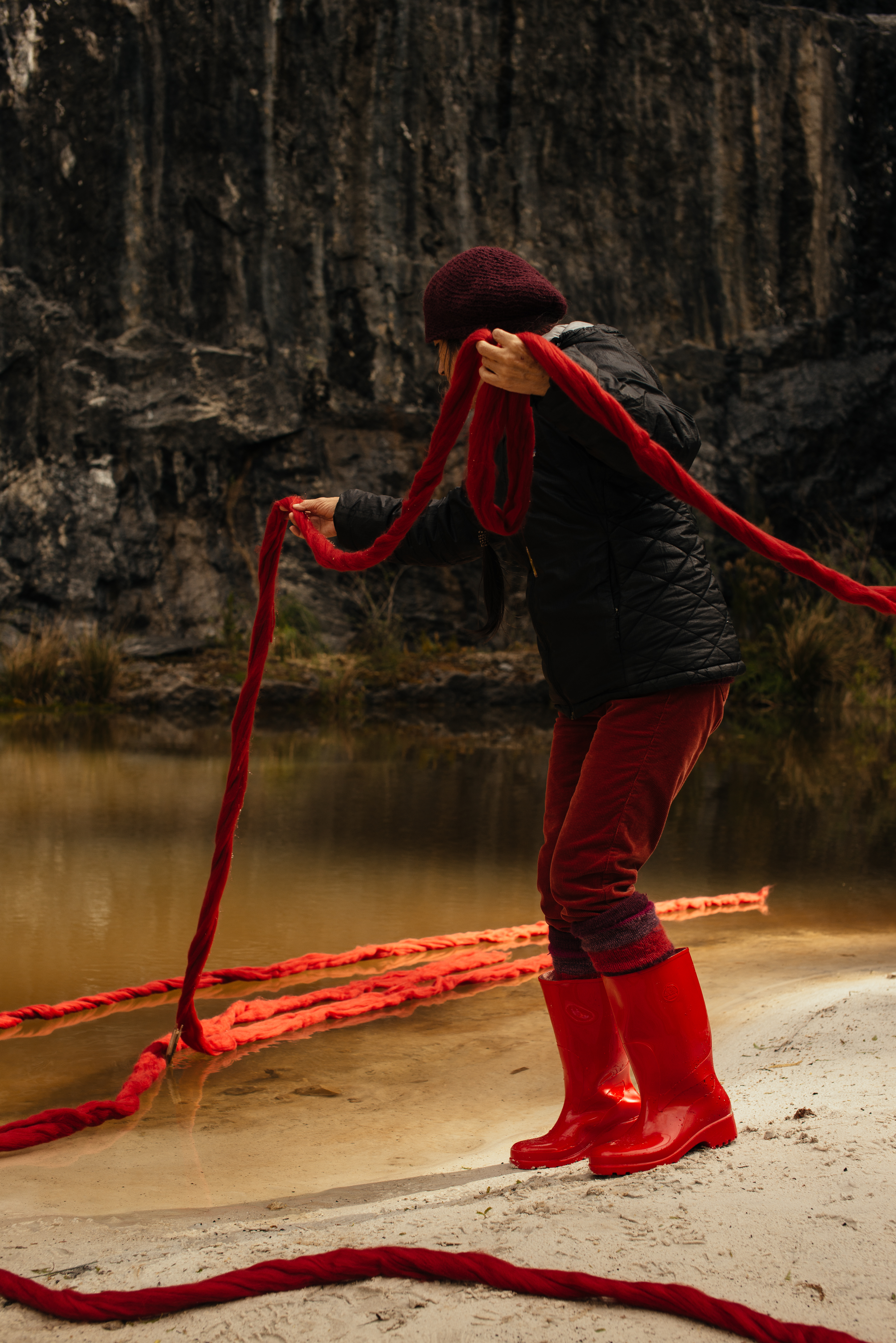 <p>Cecilia Vicuña, Tassi Quipu, Tasmania, 2016. Photo: Keelan O'Hehir.</p>
