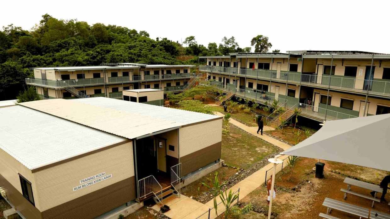 <p>Buildings at the East Lorengau Refugee Transit Centre and West Lorengau Haus on Manus Island. Photo: Australian Federal Government.</p>
