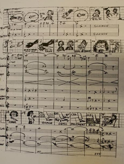 <p>Original score of Meshes in the Afternoon. <BR>Image courtesy Teiji Ito collection, The New York Public Library.</p>
